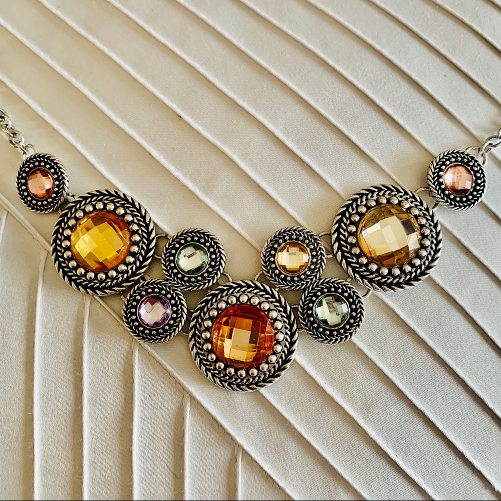 3/$35 Premier Designs Silver Necklace w/ Gemstones